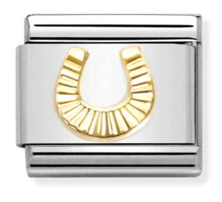 Nomination Classic Gold Etched Horse Shoe Charm Link 03011511