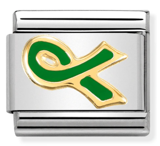 Nomination Composable Classic Link Green Ribbon Charm 03024247