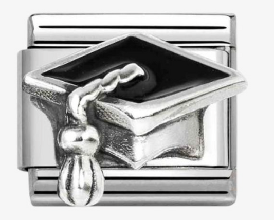 Nomination Stainless Steel & Silver Black Graduation Hat Charm  33020432