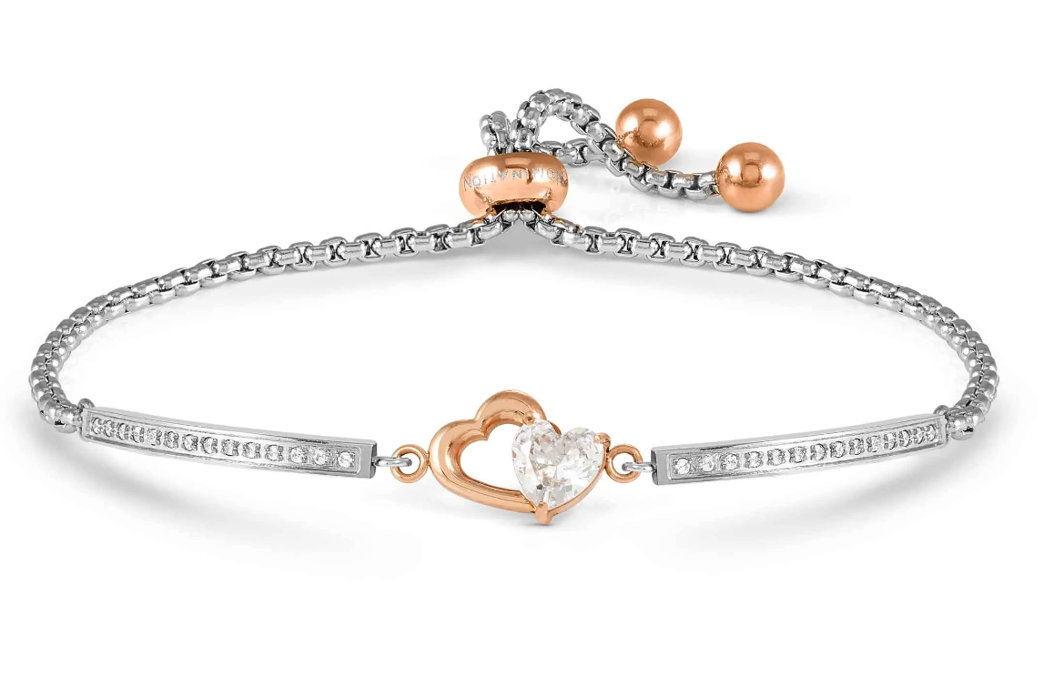 Nomination Rose Gold Milleluci Double Heart Bracelet Refined Edition