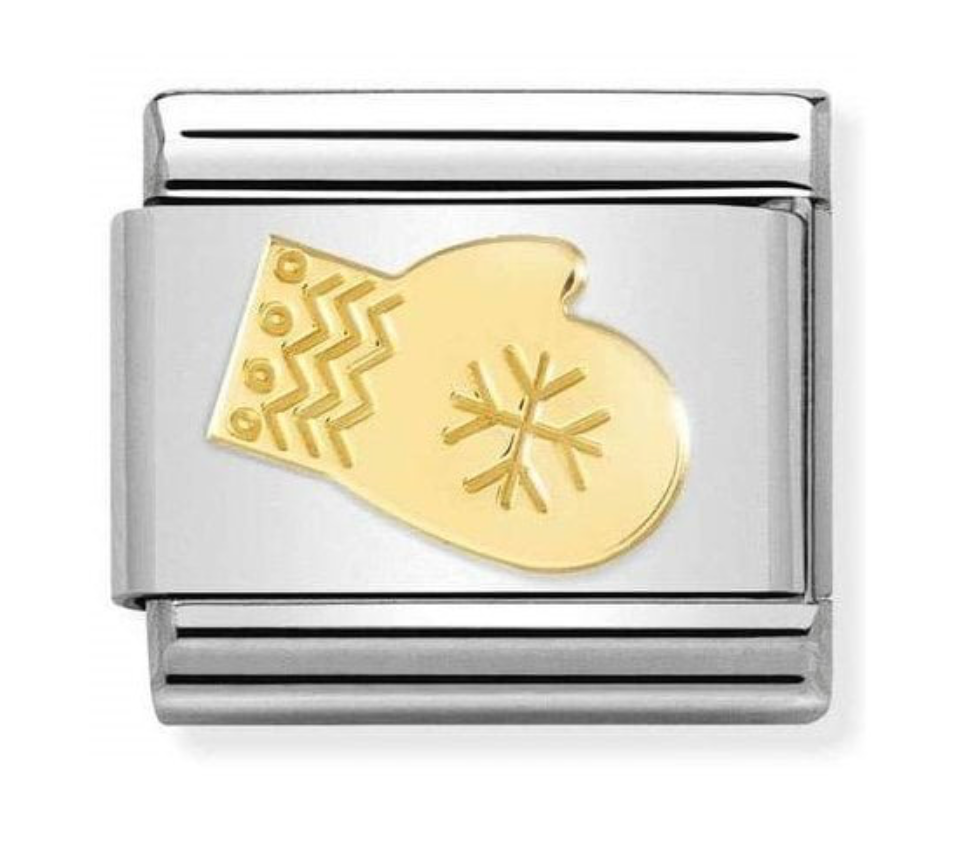 Nomination Classic Link Snow Glove Charm in Gold 03014941