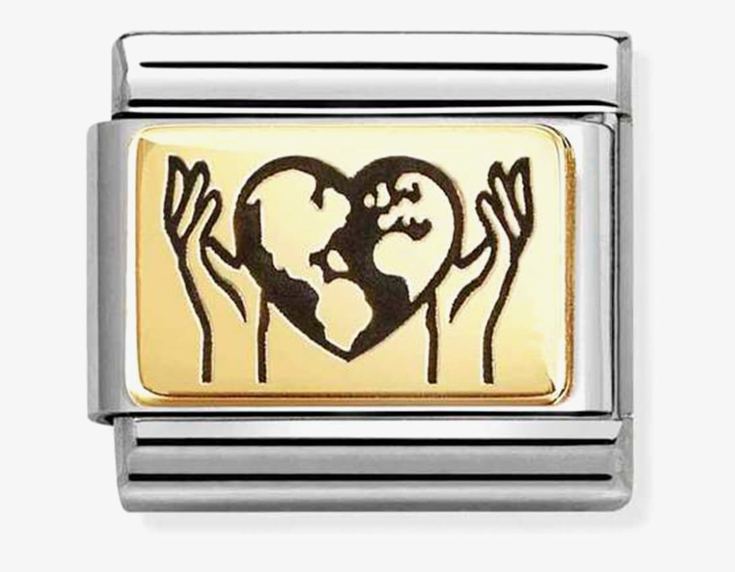 Nomination Classic Plates World In Your Hands Charm 03016667