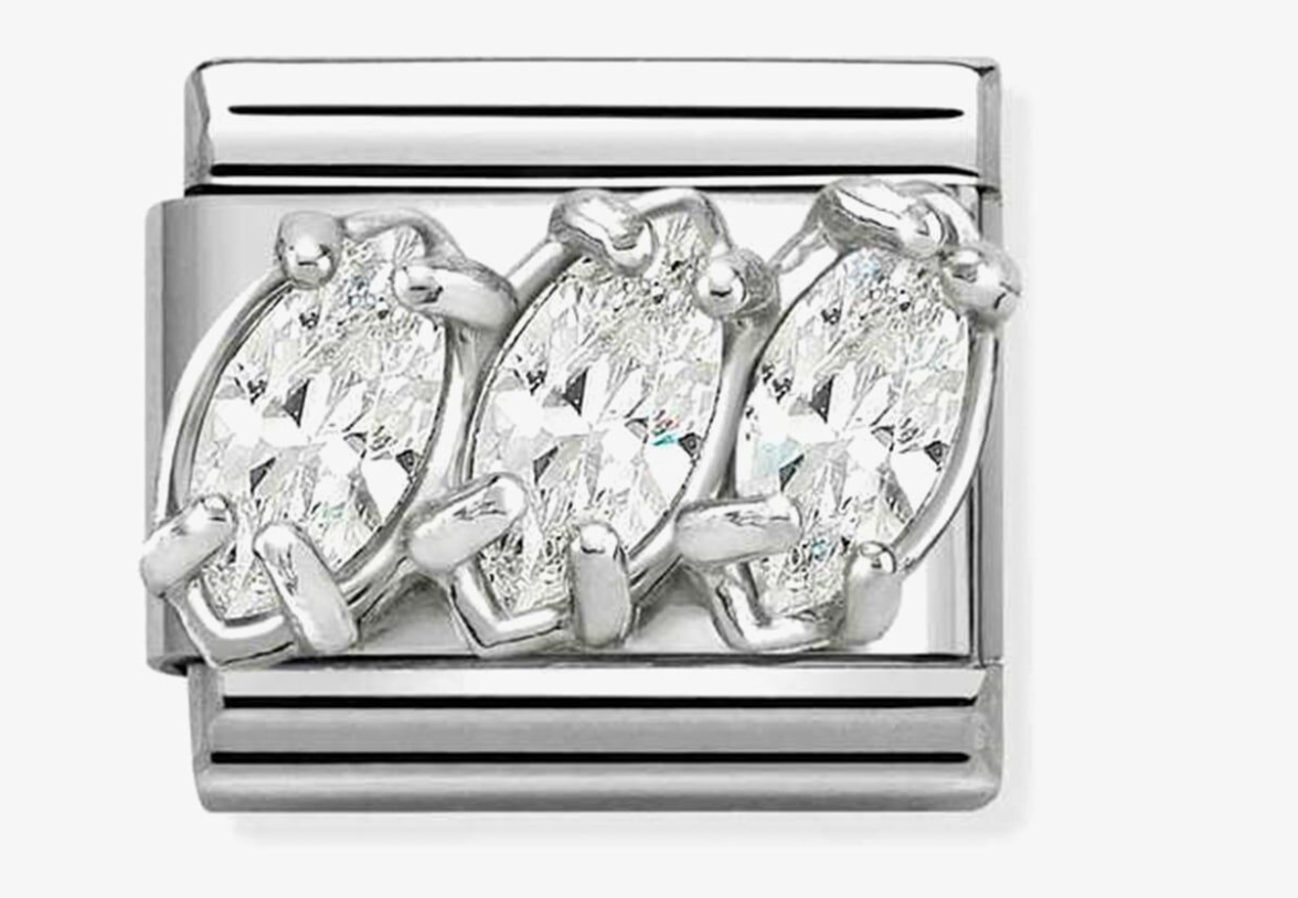 Nomination Classic Sparkling Three Stone Charm 33032905
