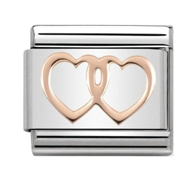 Nomination Composable Classic Double Heart Rose Gold 43010408