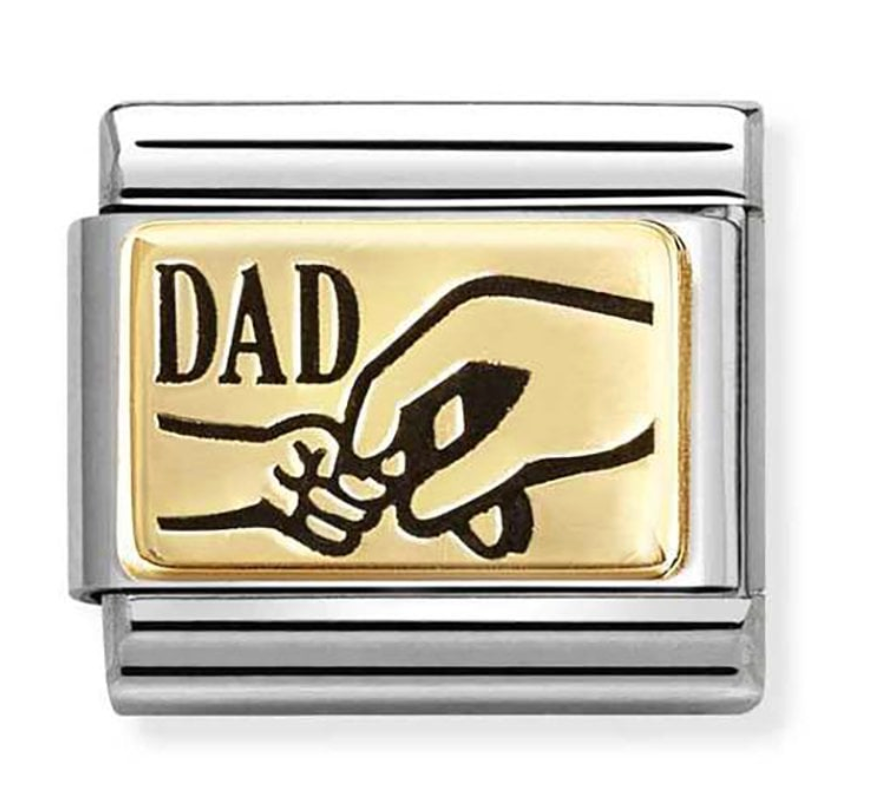 Nomination Classic Gold Dad with Hands Charm 03016637