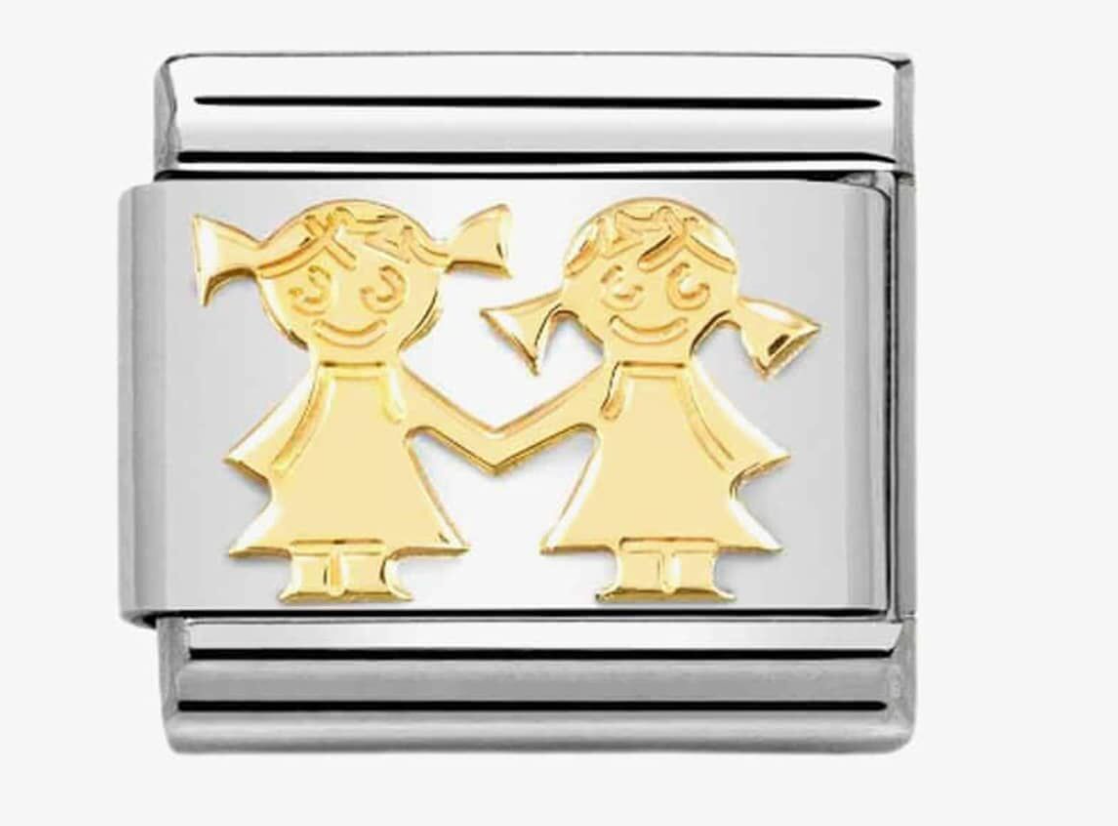 Nomination Classic Composable Yellow Gold Double Sisters Charm 03016267