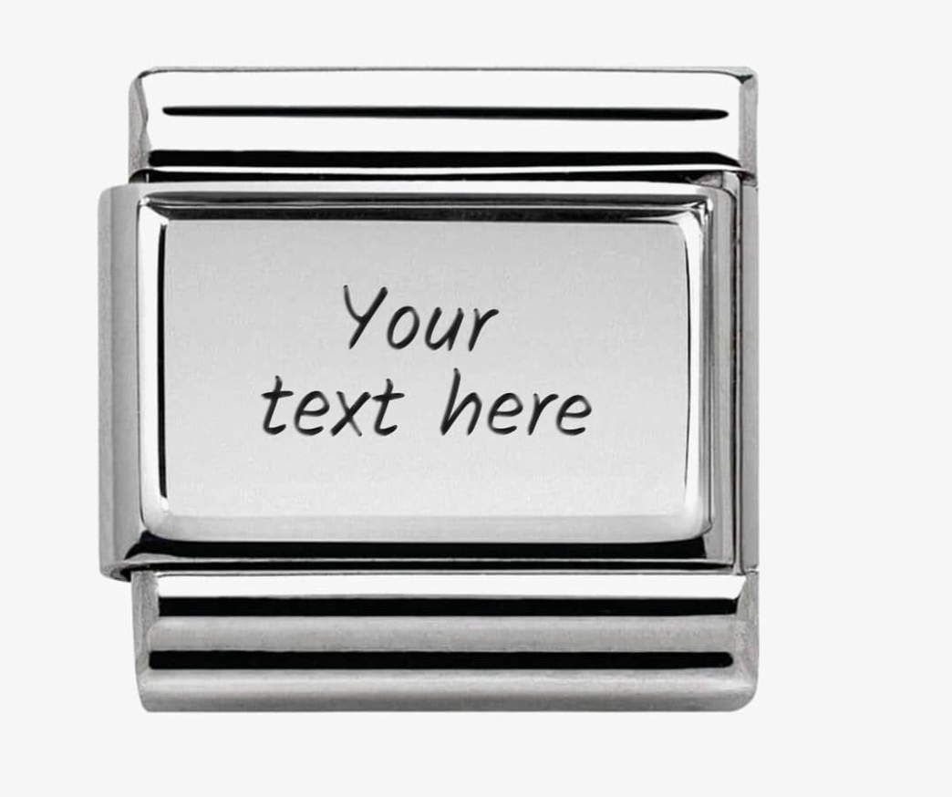 Nomination Classic Silvershine Plates Plain Engravable Charm 33010401