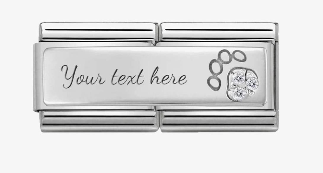 Nomination Classic Silvershine CZ Paw Print Double Charm 33073113