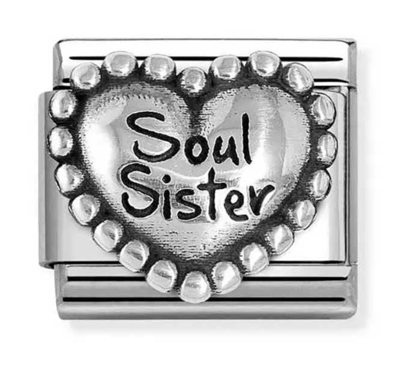 Nomination Classic Silvershine Beaded Soul Sister Heart Charm 33010182