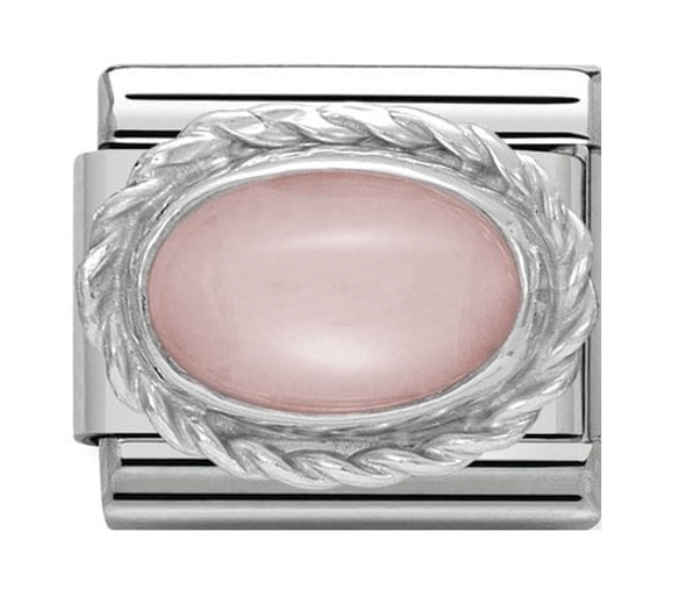 Nomination Classic Silver Pink Opaline Stone Charm Link 33050322
