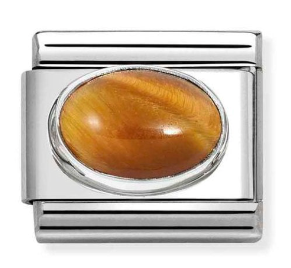 Nomination Classic Silvershine Oval Tiger's Eye Charm 33051041