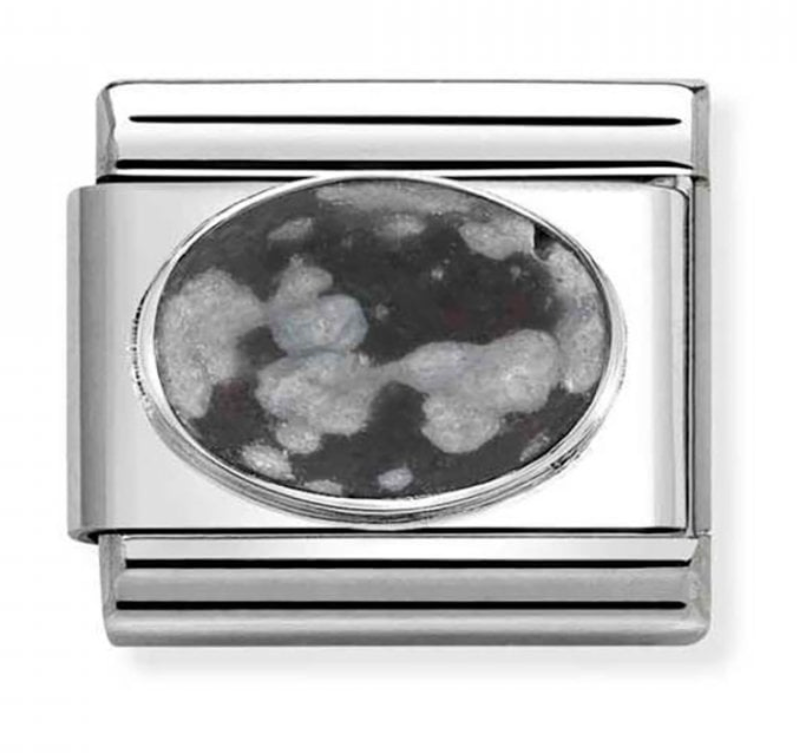 Nomination Classic Silvershine Obsidian Charm 33051044