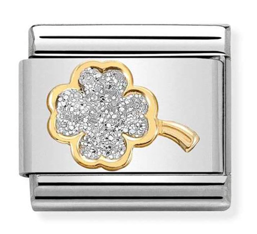 Nomination Classic Gold & Glitter Clover Charm 03022003