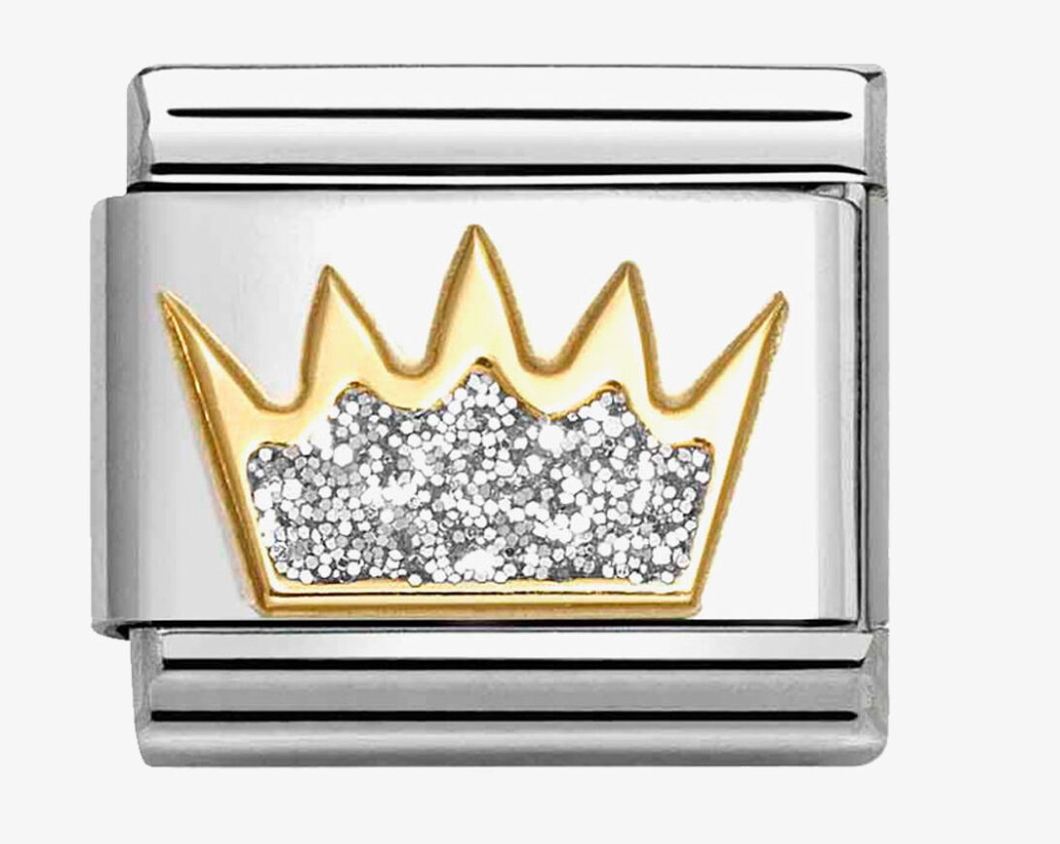 Nomination Classic Silver Glitter Crown Charm 03022021