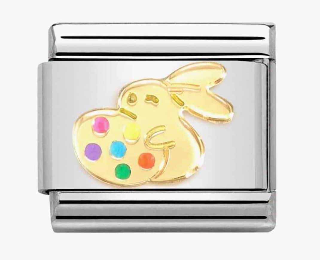 Nomination Classic Composable Gold Easter Rabbit with Egg Charm 03027276