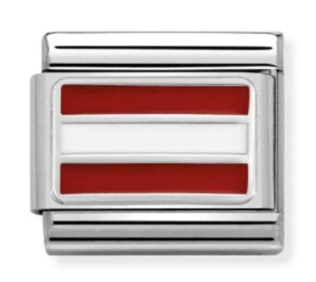 Nomination Silver Austria Flag Charm 33020718