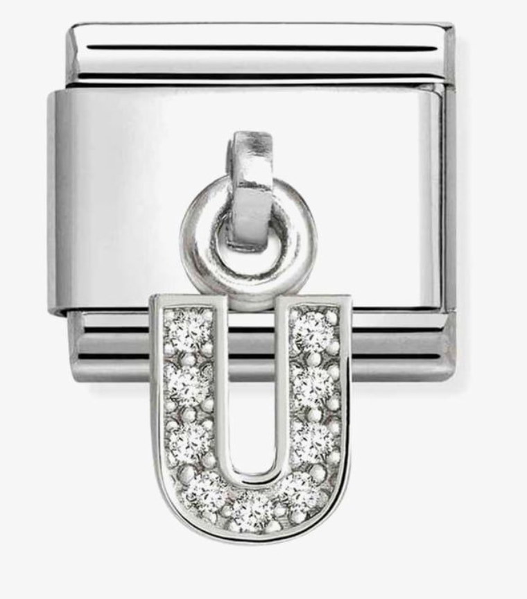 Nomination Classic Silvershine Sparkling Letter U Charm 33181821
