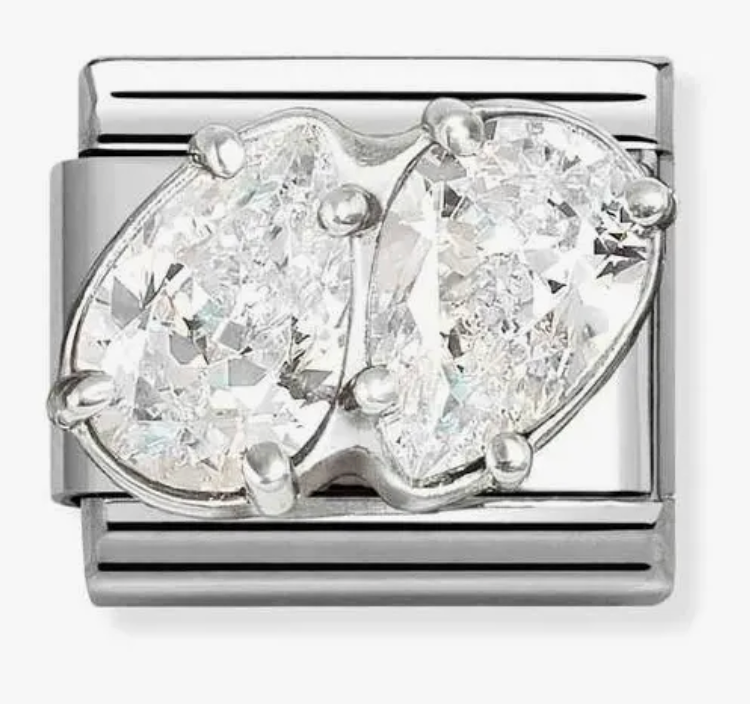 Nomination Classic Silver & Zirconia Double Drop Charm 33032909
