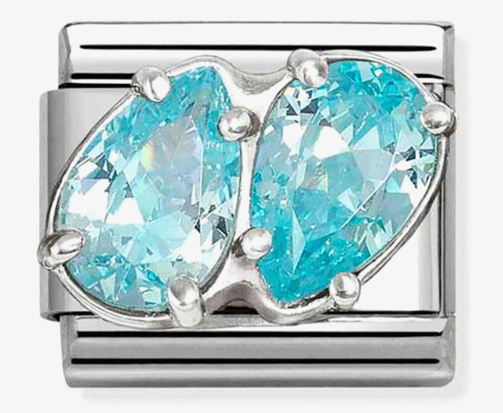 Nomination Classic Double Light Blue Teardrop Charm 33032916