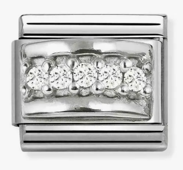 Nomination Classic Silver Zirconia Track Charm 33020450