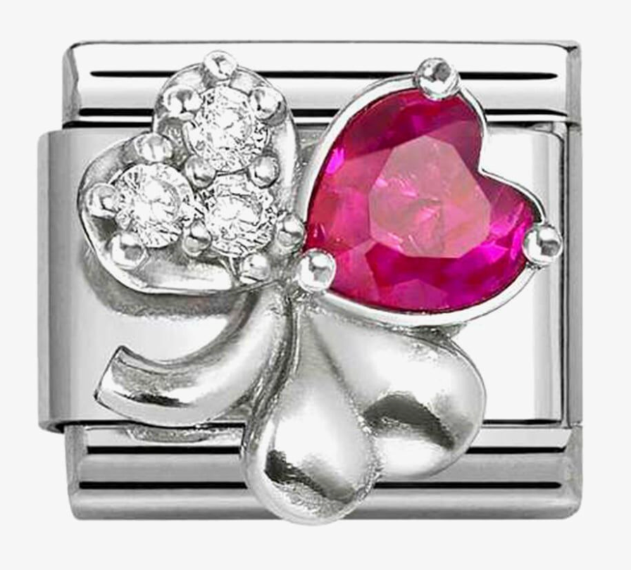 Nomination Classic Symbols Red Sparkling Clover Charm 33032211