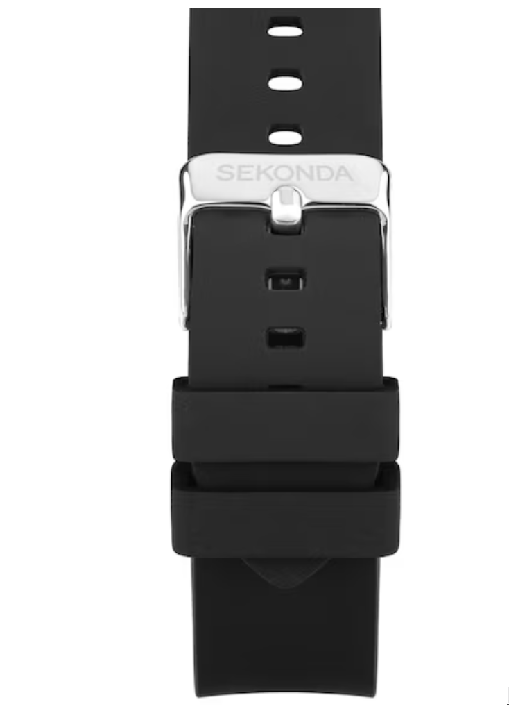 Sekonda Circuit Chronograph Black Rubber Strap Watch 30199