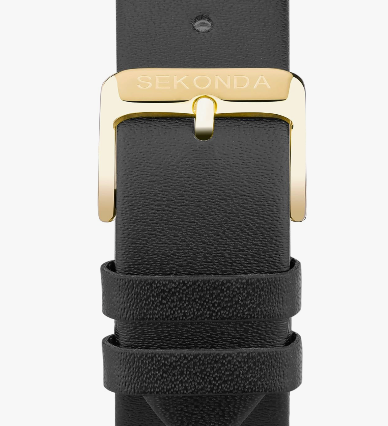 Gents Easy Reader White Dial Black Leather Strap Watch