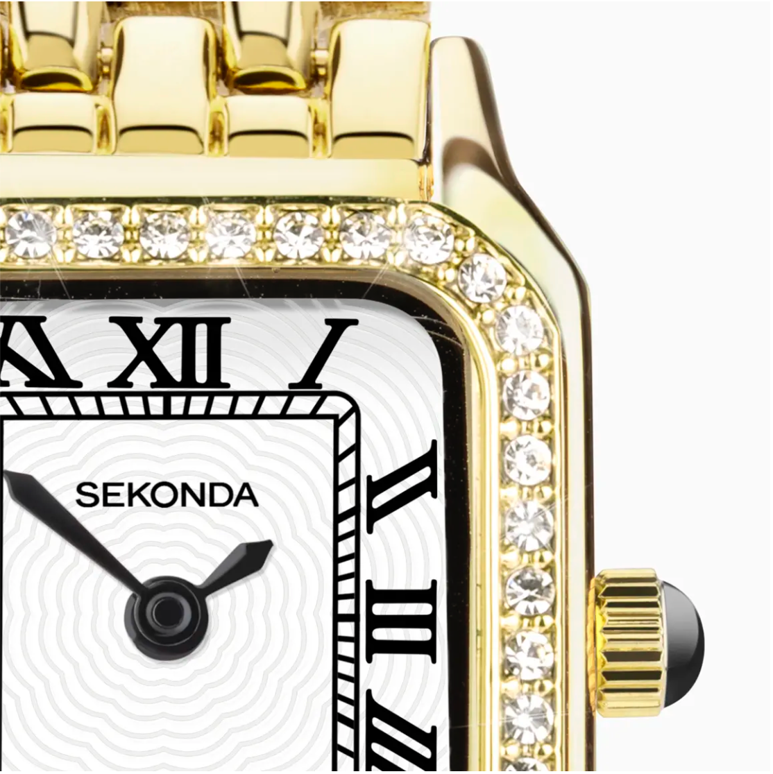 Sekonda Monica Ladies Watch with Gold Alloy Case & Bracelet with Stone Set Bezel 40642