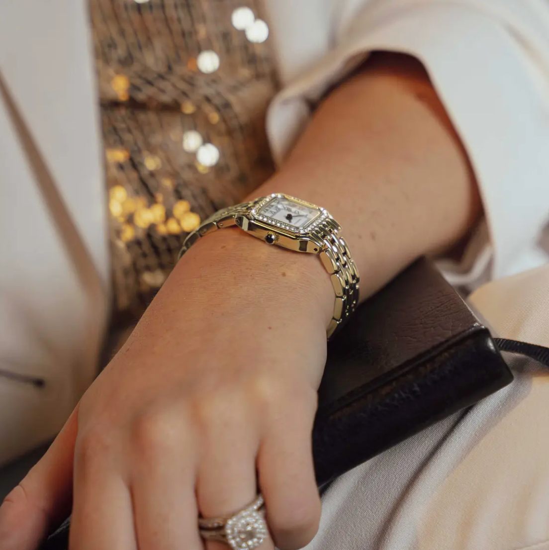 Sekonda Monica Ladies Watch with Gold Alloy Case & Bracelet with Stone Set Bezel 40642