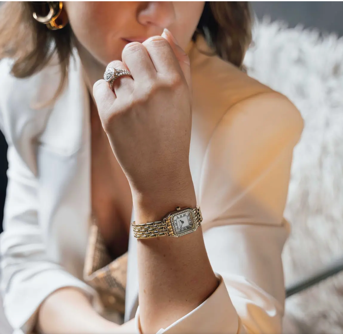 Sekonda Monica Ladies Watch with Gold Alloy Case & Bracelet with Stone Set Bezel 40642