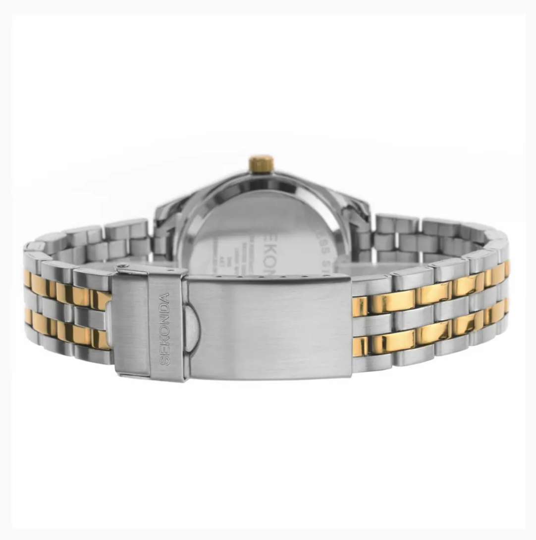 Sekonda Classic Ladies Watch Two Tone Case & Stainless Steel Bracelet with Silver White Dial 2462