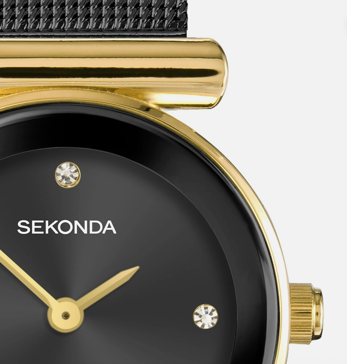 Sekonda Women's Gold Dial Watch With Chrystal Black Face