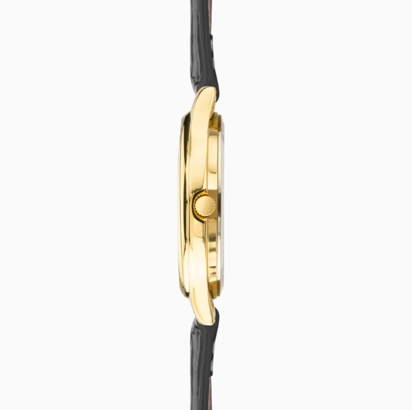 Sekonda Easy Reader Ladies Watch with Gold Alloy Case & Black Leather Strap 30123