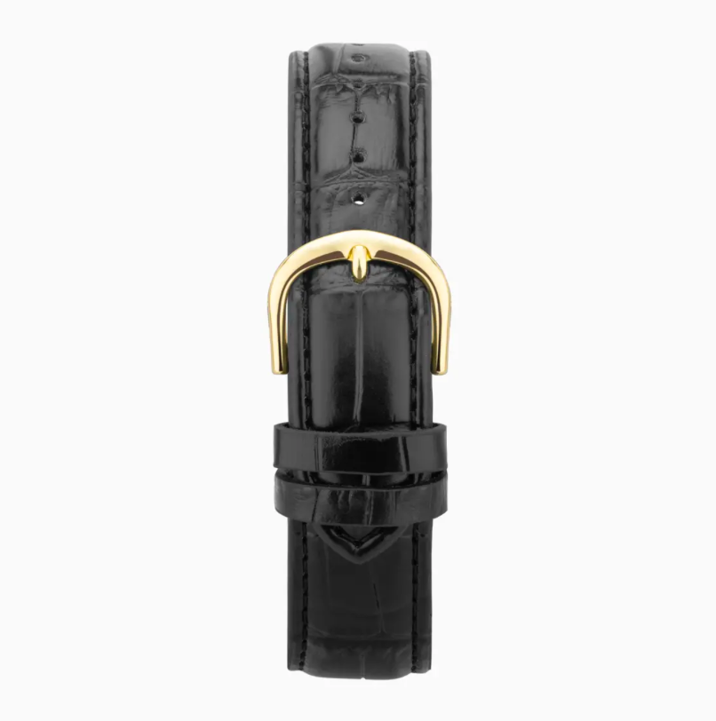 Sekonda Easy Reader Ladies Watch with Gold Alloy Case & Black Leather Strap 30123