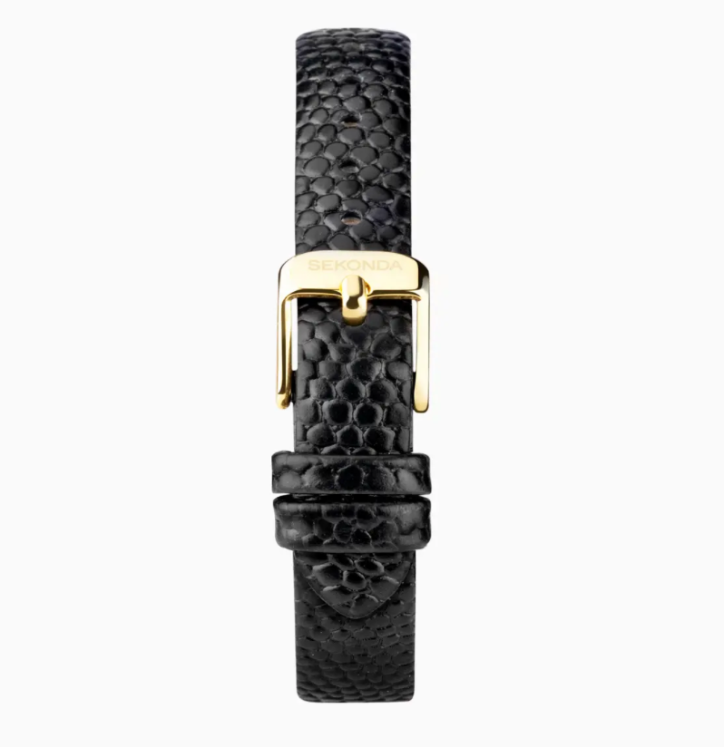 Sekonda Monica Ladies Watch with Gold Alloy Case & Black Leather Strap 40557