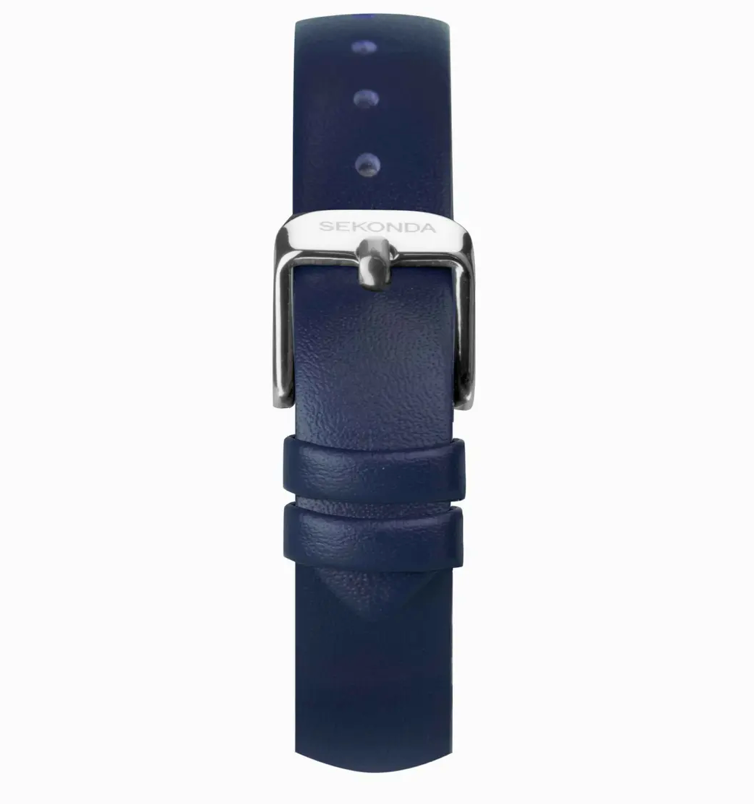 Sekonda Nordic Ladies Watch with Silver Case & Blue Leather Strap 40484