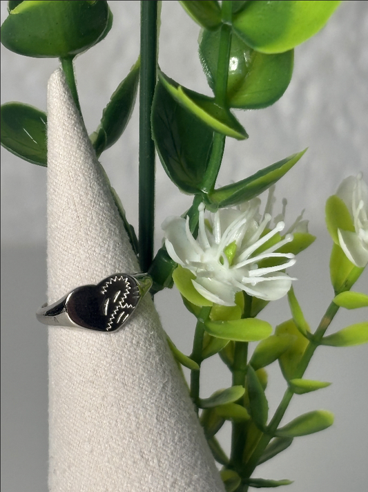 Sterling Silver Baby Girl Heart Shaped Signet Ring