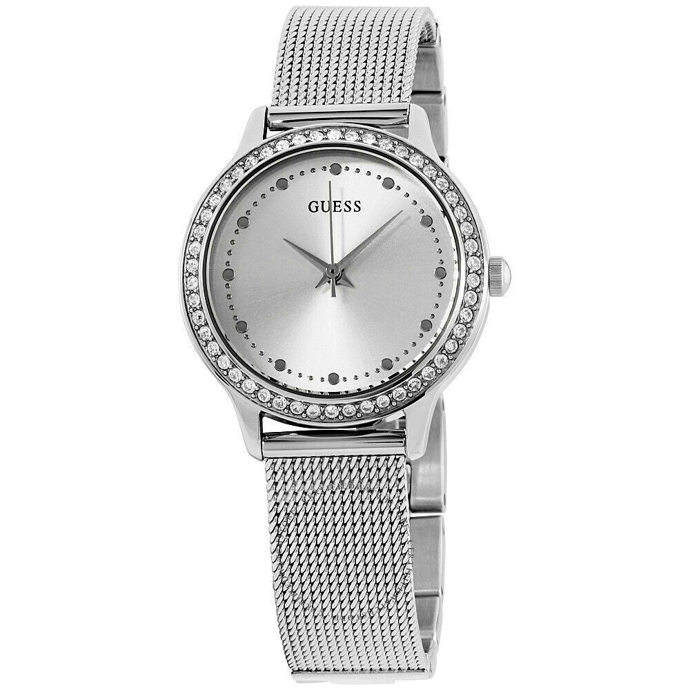 Guess Watch Chelsea Silver Metal Mesh Bracelet Ladies W0647L6