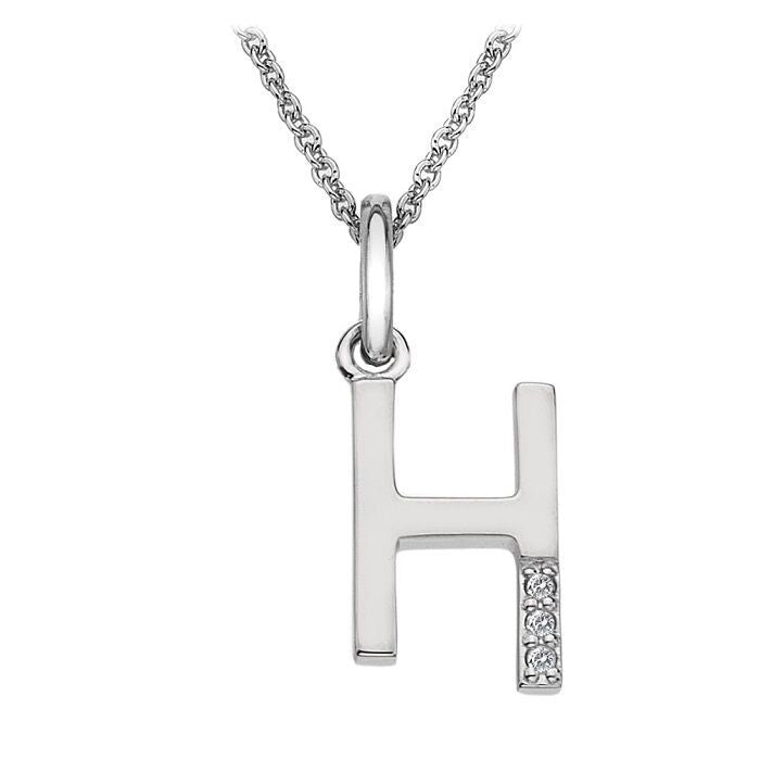 Hot Diamonds H Micro Pendant Necklace DP408 Initial H