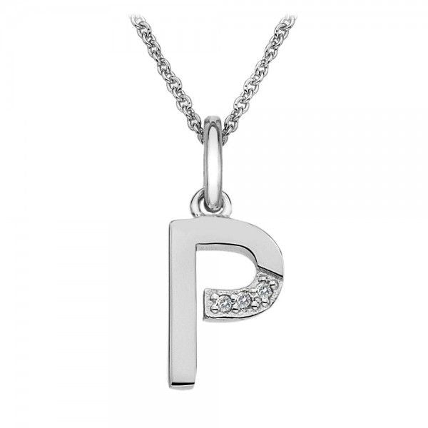 Hot Diamonds P Micro Pendant Necklace DP416 Initial P