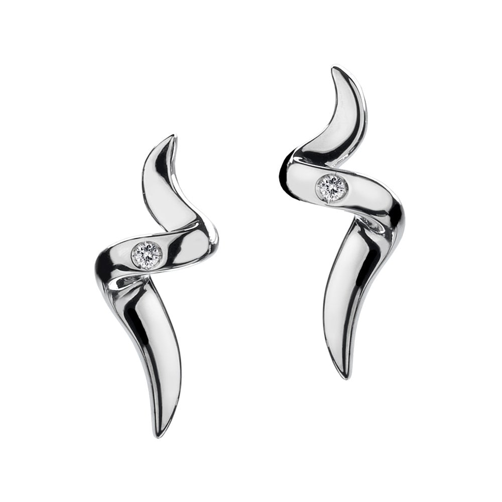 Hot Diamonds Sterling Silver 925 Spiral Earrings Ladies DE221
