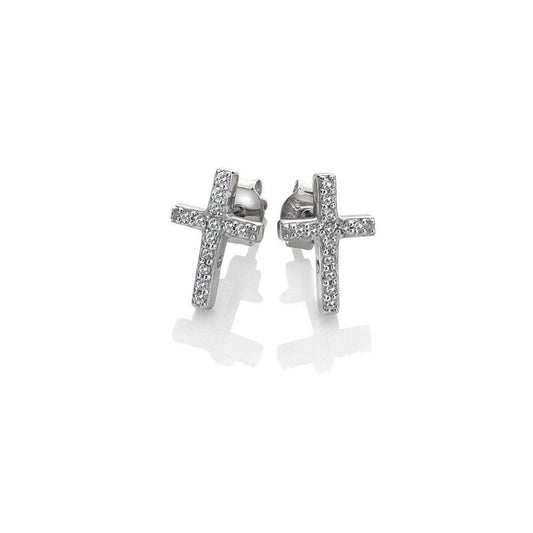 Hot Diamonds Sterling Silver Bliss Cross Earrings DE552 Ladies Gift