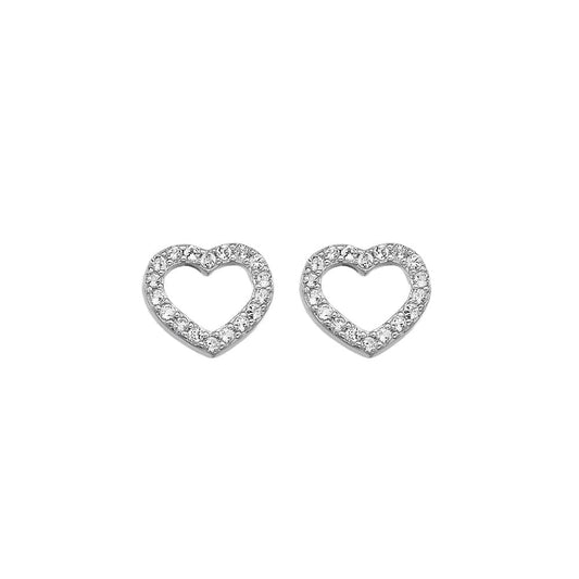 Hot Diamonds Sterling Silver Bliss Heart Earrings DE535 Ladies Gift