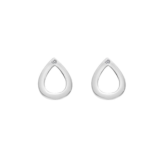 Hot Diamonds Sterling Silver Diamond Teardrop Earrings DE615 Ladies Gift
