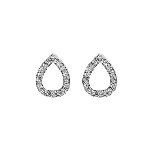 Hot Diamonds Sterling Silver Striking Teardrop Earrings DE555 Ladies Gift