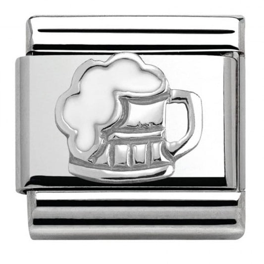 Nomination Classic Silver Pint Of Beer Charm Link 330202/34