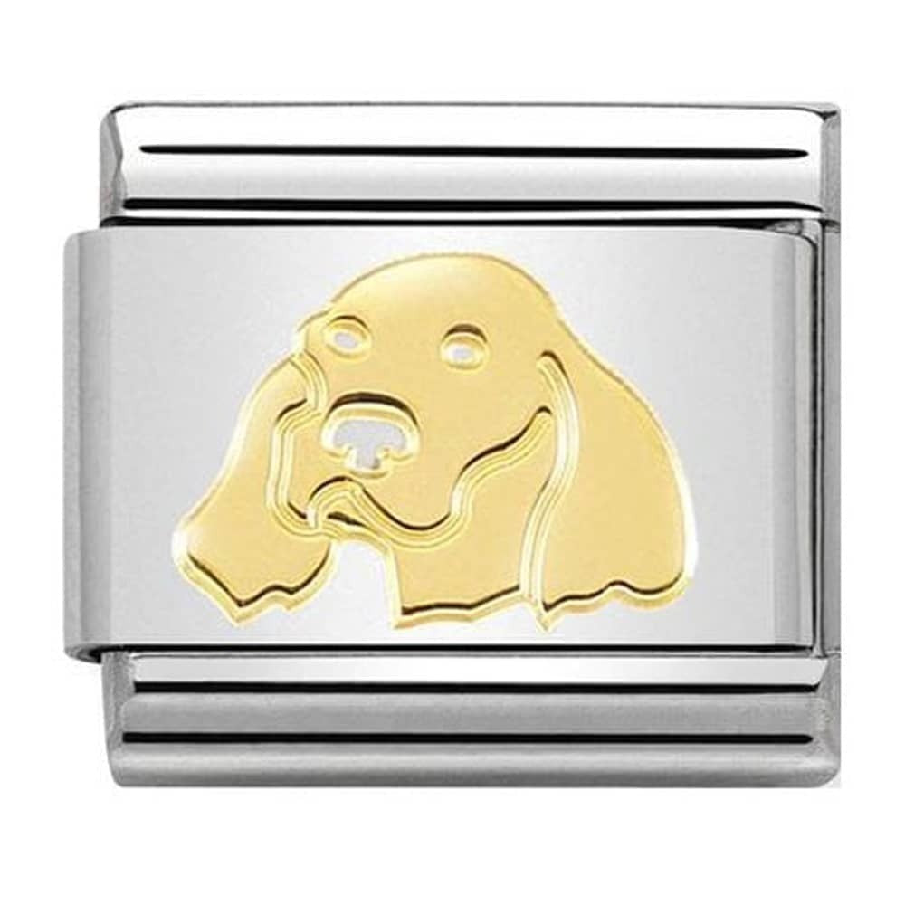 Nomination Classic Gold Irish Setter Dog animal Charm Link 03016255