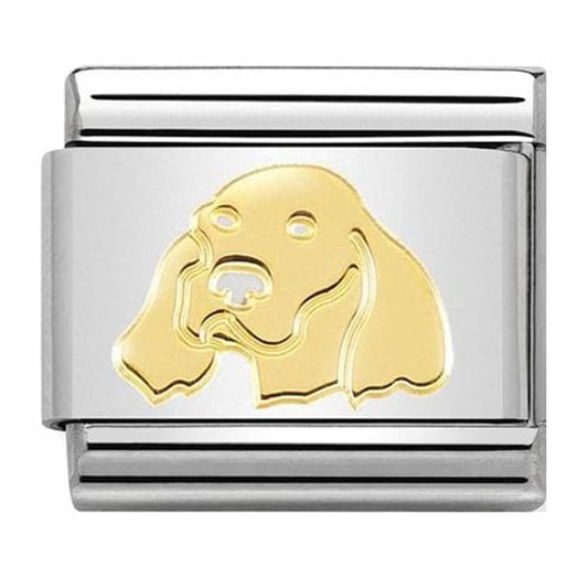 Nomination Classic Gold Irish Setter Dog animal Charm Link 03016255