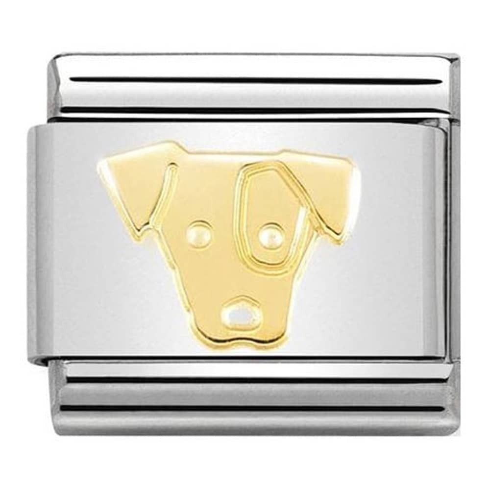 Nomination Classic Gold Jack Russell Dog Animal Charm Link 03016258