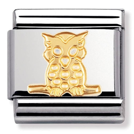 Nomination Classic Gold Owl Animal Charm Link 03011406